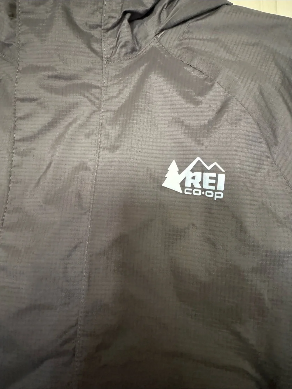 REI Kids Jacket Ski Shell Xxs 4-5 Gray Windproof, Waterproof, Hooded, Pockets